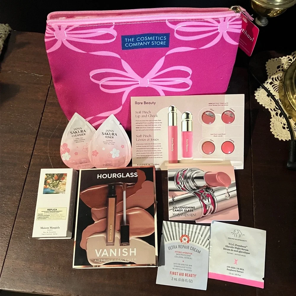 Lot of Skincare & Makeup Samples Sephora YSL Hourglass with Bag